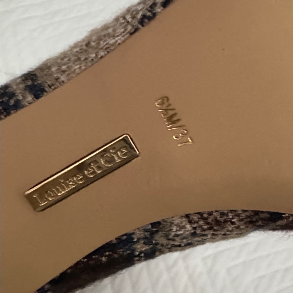 NWOT designer Louise et Cie Plaid Heels 6.5 - Picture 4 of 5